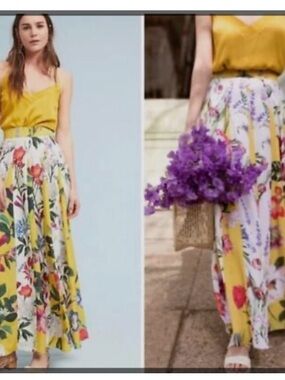 Rococo Sand Yellow Floral Maxi Skirt